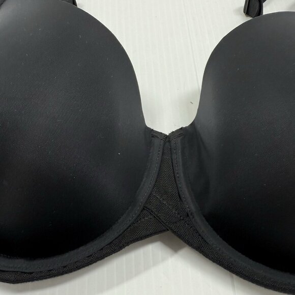 Felina Marvelous Black T-Shirt Bra Side Smoothing Underwire 34DD Seamless - Picture 4 of 8